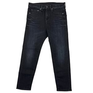 R13 The Drop Slim Cropped Jeans Women's 25" Black Stretch Denim Goth Emo Grunge